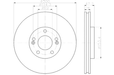 MINTEX DISKAI STABDŽIŲ 2 ШТ. HYUNDAI SONATA V 2.4 