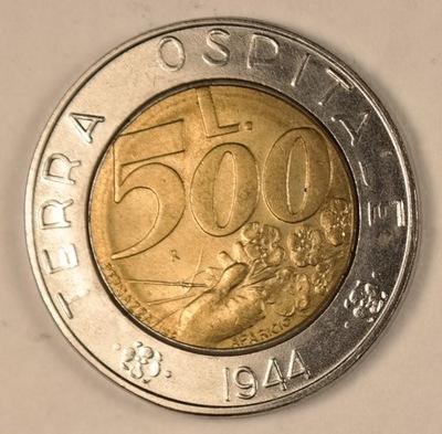 San Marino 500 lirów 1991 UNC