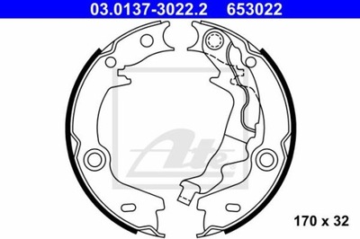 ATE 03.0137-3022.2 ATE BRAKE SHOES BRAKE  