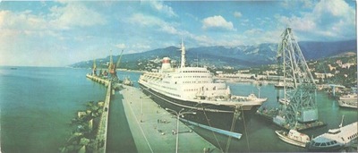 UKRAINA - KRYM - JAŁTA - PORT + STATEK - 1970R