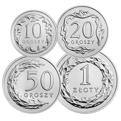 Zestaw 10,20,50 gr,1 zł 2019 r. Stal powlekana UNC