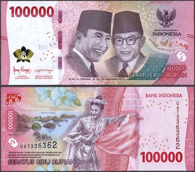Indonezja - 100000 rupii 2022 * W168 *nowe wydanie