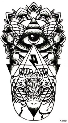 Tatuaż zmywalny czaszka oko boga totem aztecki
