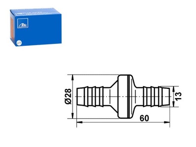 КЛАПАН ПАТРУБОК ВАКУУМНЫЙ ATE 03.6118-7307.2 ATE ATE