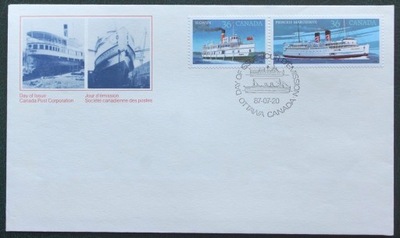 KANADA - 1987 - STATKI PASAŻERSKIE - KOPERTA FDC