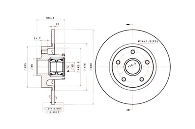 BREMBO DISKAI STABDŽIŲ 2SZT. GAL. Z GUOLIU FIAT TALENTO NISSAN 