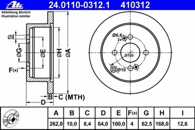 DISC HAMULC. HYUNDAI ACCENT 05- REAR  