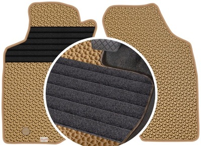 TOYOTA HILUX VII 2005-2015 ALFOMBRILLAS GOMA PARA COCHE EVA COLOR BEIGE  