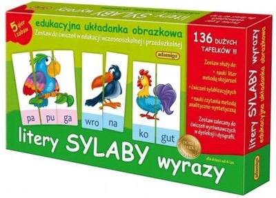 Litery, sylaby, wyrazy. Edukacyjna układanka