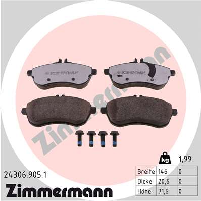 ZIMMERMANN 24306.905.1 TRINKELĖS STABDŽIŲ 