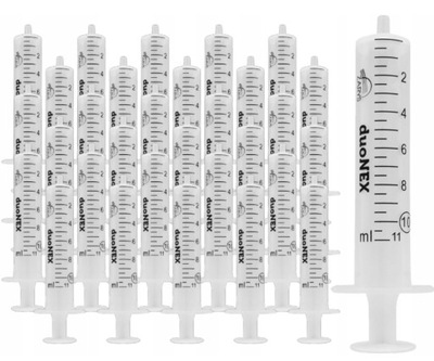 ZESTAW 10 SZTUK Strzykawka 2-częściowa 2ml podziałka