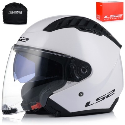 ABIERTO CASCO PARA MOTOCICLETA LS2 OF600 COOPTER II BLANCO LUSTRE 22.06 + TAPAOBJETIVO  