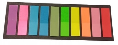 Karteczki samoprzylepne znaczniki kolorowe 10 kolorów 4,5 cm x 1,5 cm