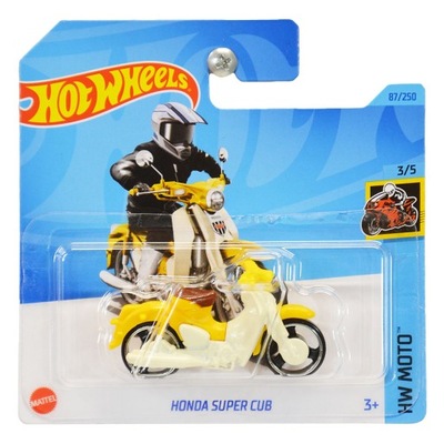 HOT WHEELS MOTOCYKL HONDA SUPER CUB YELLOW