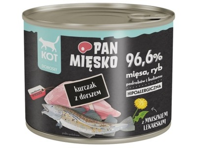 Karma dla kota PAN MIĘSKO Kurczak z Dorszem 200 g