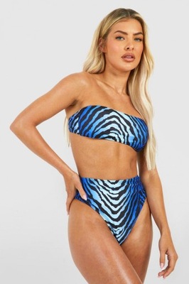 BOOHOO WZORZYSTY DÓŁ OD BIKINI WYSOKI STAN L