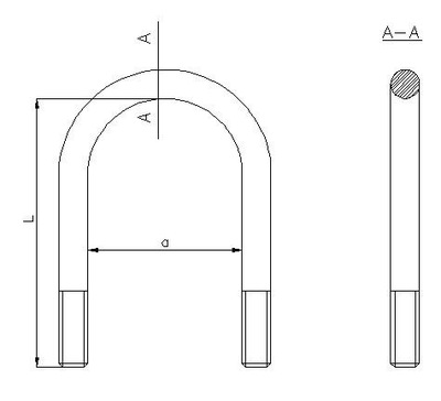 СКОБА РЕССОРЫ MB M24X91X410 M24X1,5 РАССТОЯНИЕ 91 ДЛИНА 410 ТИП C MTX MTX- фото