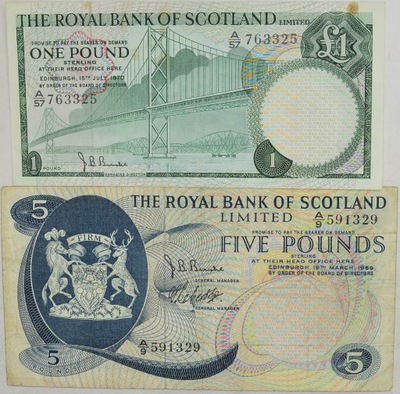 12.aj.Zest.Szkocja, Banknoty szt.2, St.3+