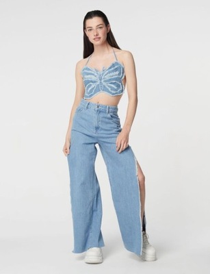 JENNYFER_SPODNIE JEANS SZEROKIE ROZCIĘCIE R.32