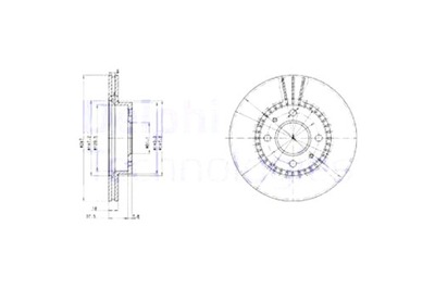 DELPHI DISCOS DE FRENADO 2SZT. PARTE DELANTERA NISSAN ALMERA I 1.4 1.6 2.0D  