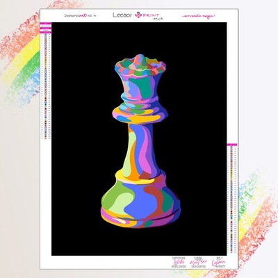 Plakat obraz diamentowy szachy w Pop Art kryształ