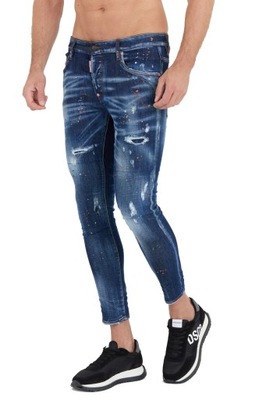 DSQUARED2 Granatowe jeansy SUPER TWINKIE JEANS 48