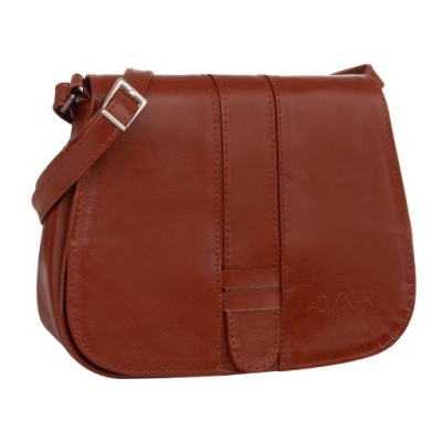 camel ruda SKÓRZANA torebka listonoszka SKÓRA