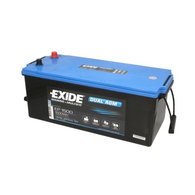 AKUMULIATORIUS EXIDE DUAL AGM EP1500 - 180AH 900A L+ 