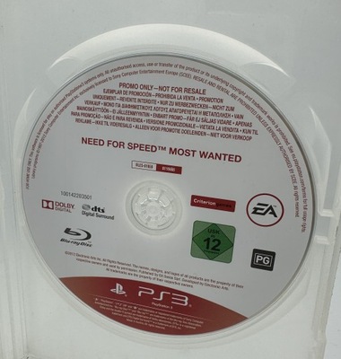 Gra Need for Speed: Most Wanted NFS PS3 Promo Copy