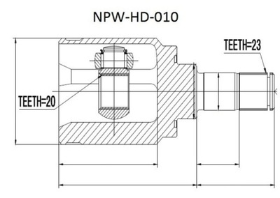 Шарнир внутренний honda cr-v rd 01-, re 07-, crosstour 10- задний фото №1