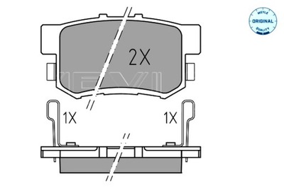 MEYLE КОЛОДКИ ДИСКОВЫЕ ТОРМОЗНОЕ ЗАД HONDA CR-V II FR-V STREAM 1.7-2.2D 05.01- фото