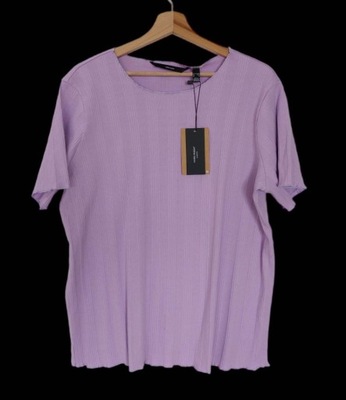 Vero Moda t-shirt prążkowany fioletowy 46/48