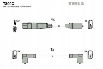 TESLA BLATNÁ T800C КОМПЛЕКТ ТРУБОК ZAPŁONOWYCH