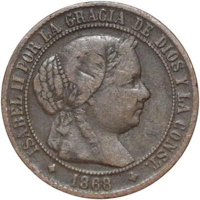 Hiszpania 2 1/2 centyma 1868