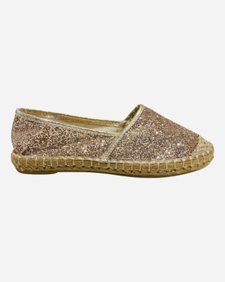 VG LUKSUS ESPADRYLE WŁOSKIE MADE IN ITALY ZŁOTE ROZMIAR 39