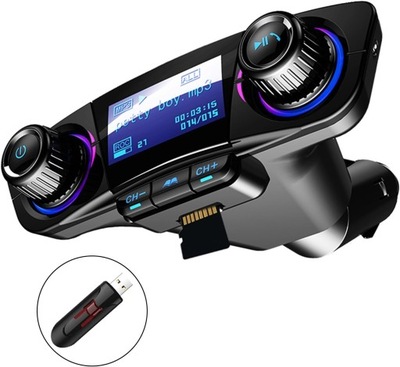 Transmiter samochodowy Nadajnik FM BT odtwarzacz MP3 tryb głośnomówiący