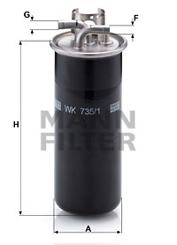 FILTRO COMBUSTIBLES MANN-FILTER WK735/1 WK7351  