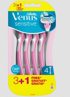 GILLETTE VENUS SENSITIVE MASZYNKA DO GOLENIA 4SZT KC67