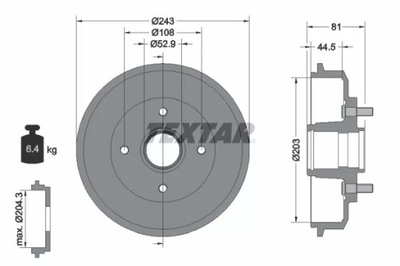 TEXTAR 94022500 BŪGNINIAI STABDŽIAI STABDŽIŲ /T/FOCUS 98- 