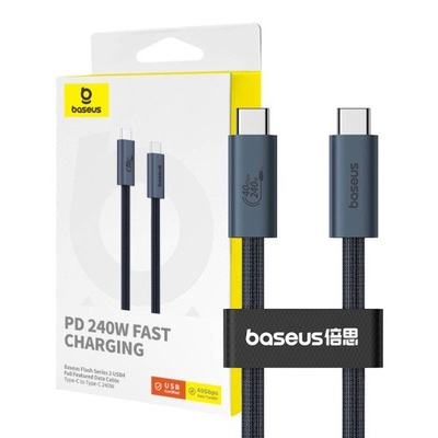 BASEUS Kabel Usb-c Szybkie Ładowanie Przewód Typ-c 240W PD 3.1 Usb 8K 1M