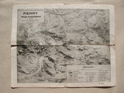 PIENINY KROŚCIENKO SZCZAWNICA MAPA 1949 PIECZĄTKA SCHRONISKA W SZCZAWNICY