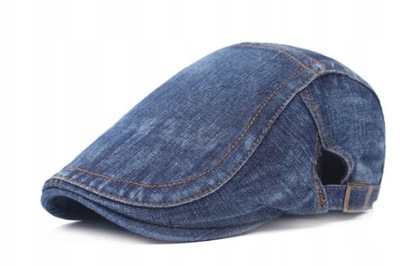 czapka z daszkiem męska gatsby dżins jeans - d