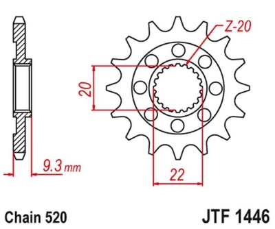 ZEBATKA ПРИВОДНАЯ JT JTF1446.13SC