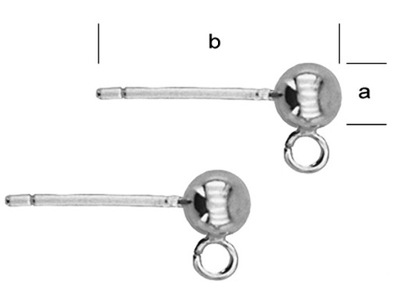 (szt6)- para sztyfty 4mm SREBRO 925