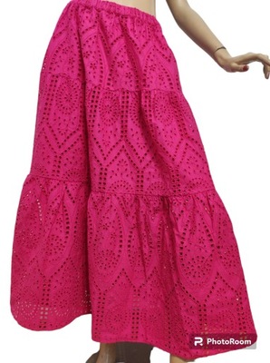 H&M długa haftowana ażurowa spódnica S-L