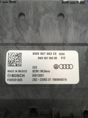Блок управления модуль комфорта audi 8w0907063ce фото №1