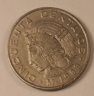 Meksyk 50 centavo 1969 UNC