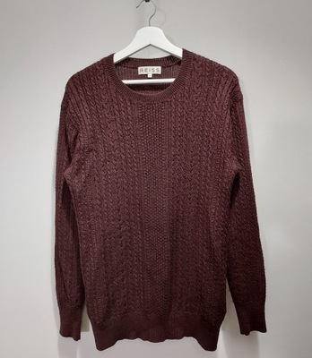 REISS SWETER 30% WEŁNA WARKOCZ XL