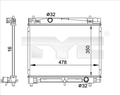 TYC 736-0001 CHLODNICA, SYSTEM COOLING ENGINE  