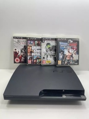 KONSOLA PLAYSTATION 3 CECH-2104A + 4 GRY